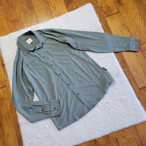 Flylow Gear Shirt Long Sleeve Pearl Snap Men's Medium Green